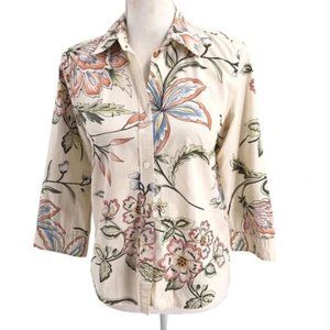 Lauren Ralph Lauren Floral Button Down Shirt - Cream, Blue, Pink